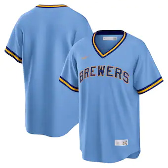 mens nike powder blue milwaukee brewers road cooperstown co